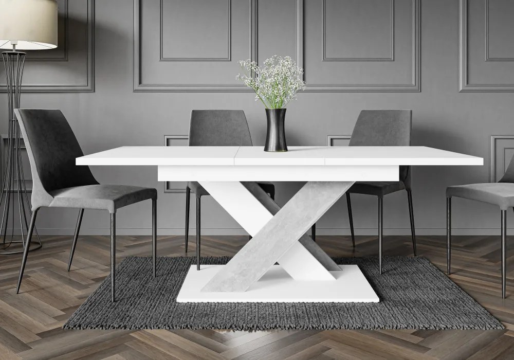 Maasix WTS 4-8 személyes bővíthető étkezőasztal Fehér