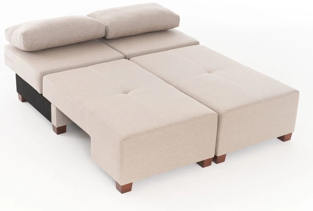 3 személyes kanapéágy Perenna Linen - Krém