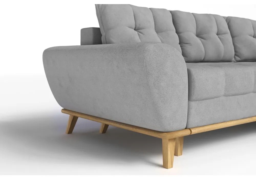 Világosszürke kinyitható sarokkanapé (jobb oldali) Balitco – Ropez