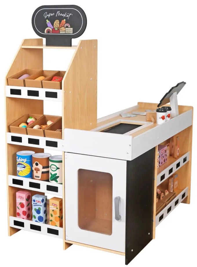 Játék fa szupermarket kiegészítőkkel