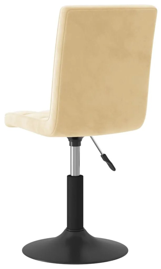 6 db krémszínű bársony forgó étkezőszék