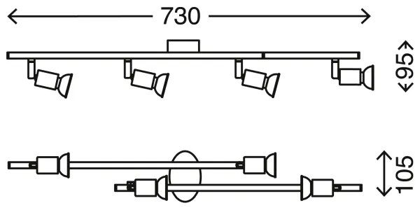 Briloner 2767-042 - LED Spotlámpa SIMPLE 4xGU10/3W/230V