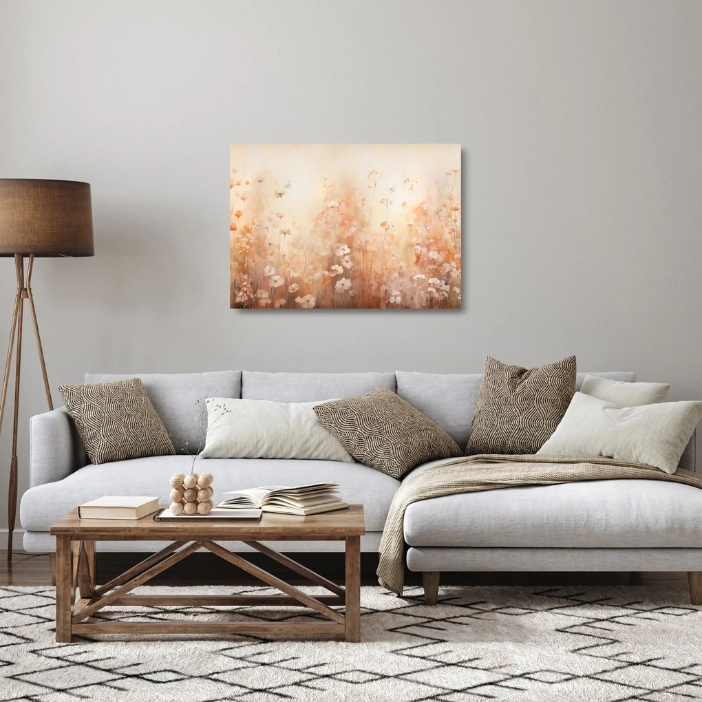 Üveg kép - Vadvirágok mintája (70x50 cm)