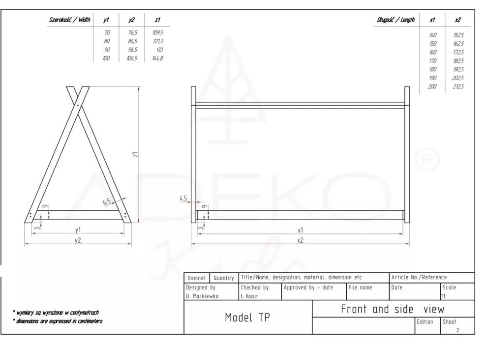 Mila TP házikó gyerekágy borovi fenyőfából, 90 x 200 cm - Adeko