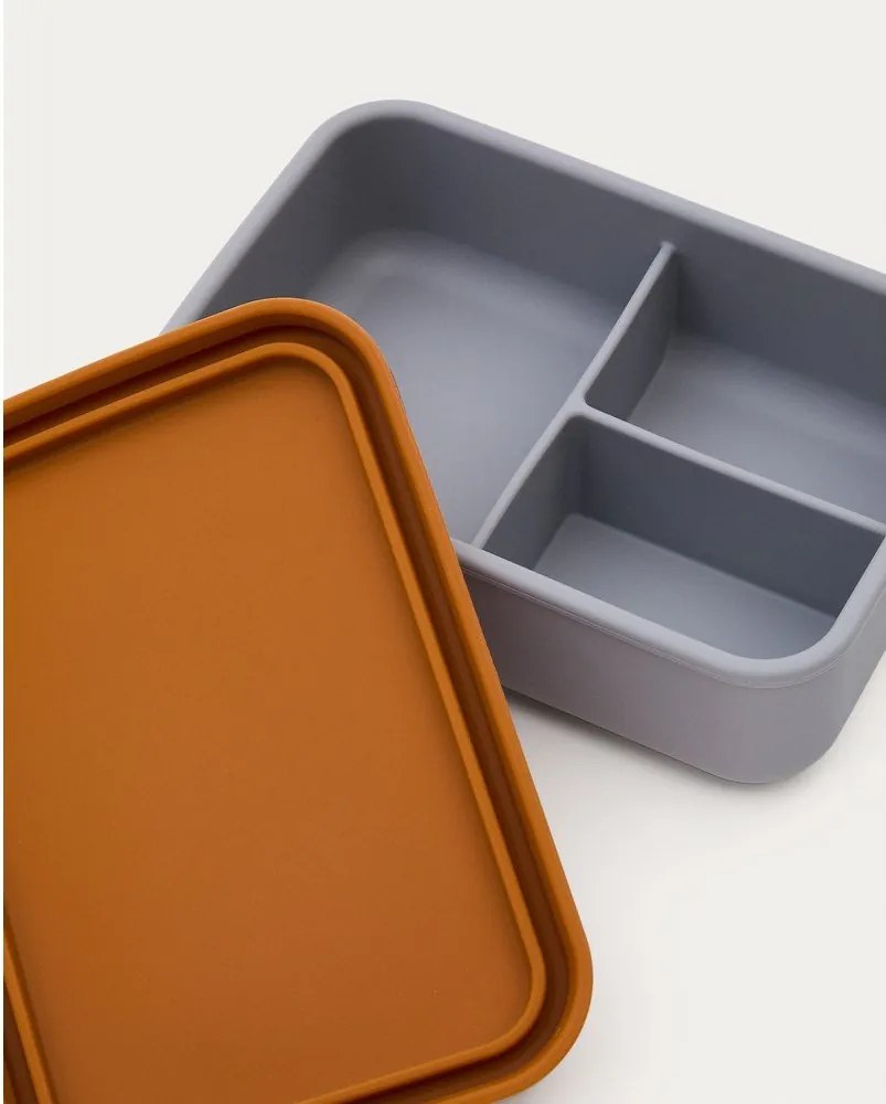 Kék-narancssárga szilikon gyerek uzsonnás doboz Lili – Kave Home