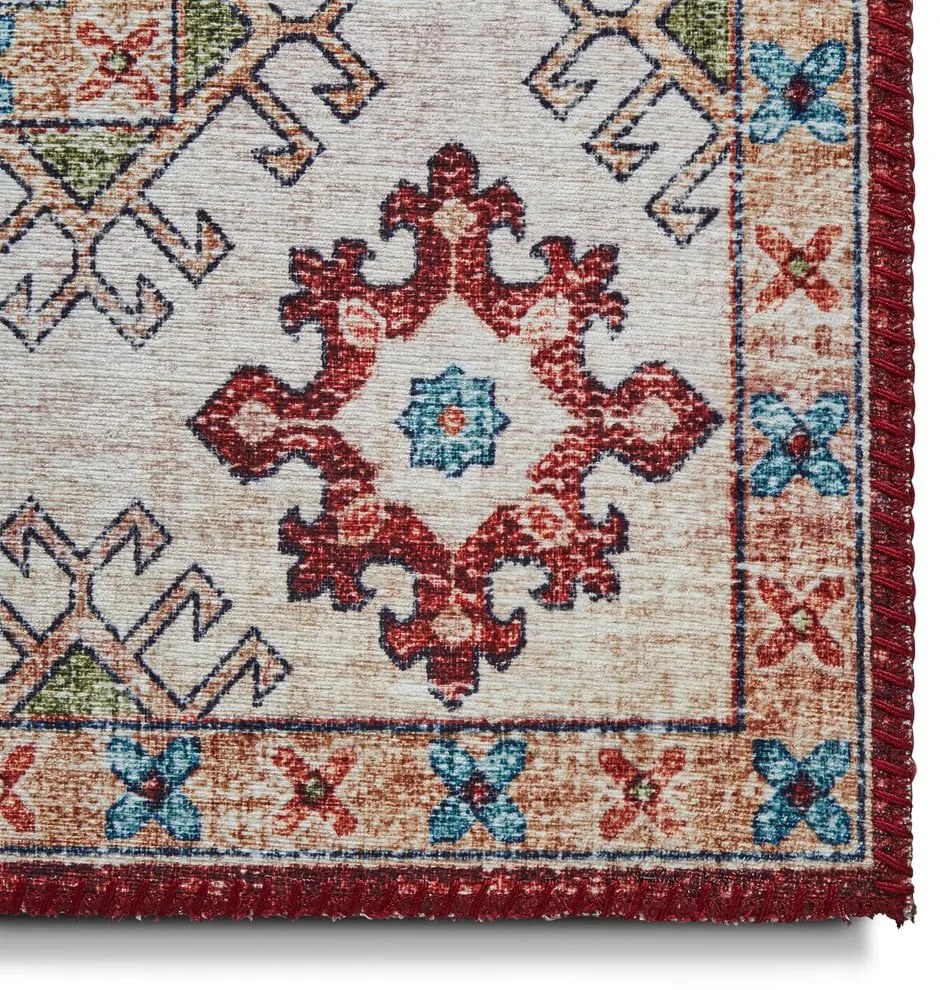 Piros-bézs futószőnyeg 60x225 cm Topaz – Think Rugs
