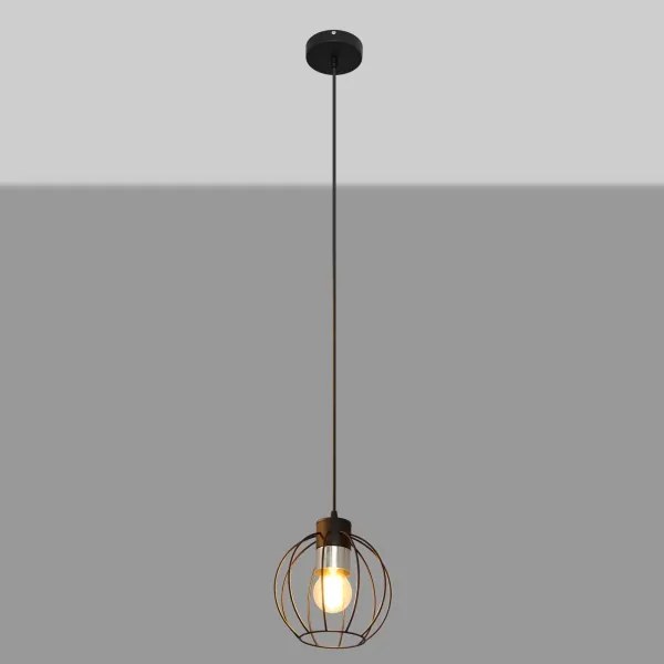 Csillár zsinóron STARLIGHT 1xE27/15W/230V fekete/ezüst