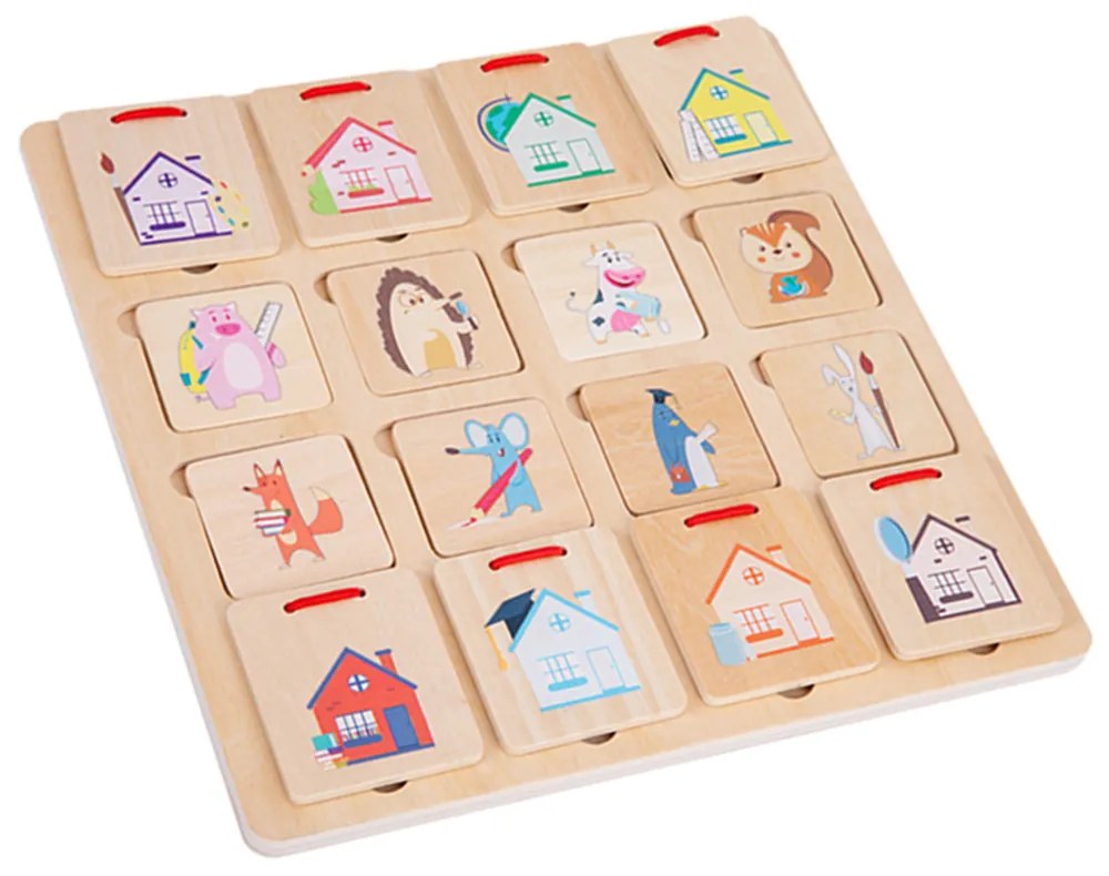 Hol bújt el, nyitogatós logikai fajáték