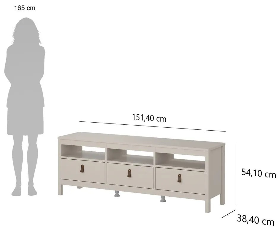 Szürkésbézs TV-állvány 151x54x38 cm Madrid – Tvilum