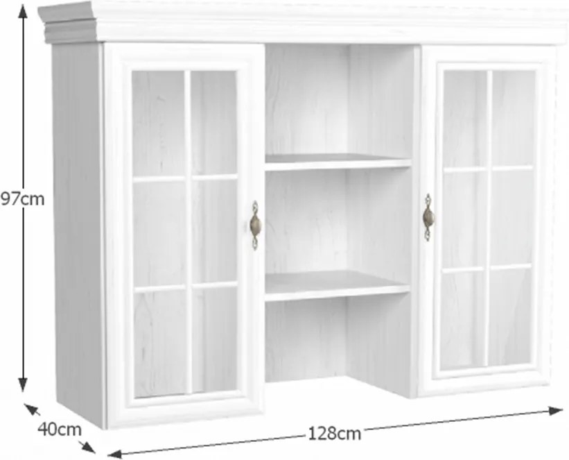 vitrines faliszekrény, sosna andersen, KORA KN4