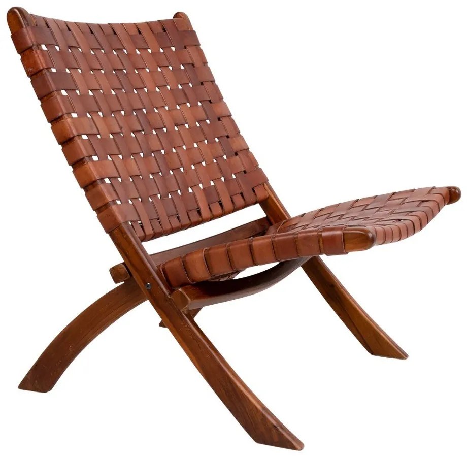 Montana összecsukható szék teakfából és bőrből - House Nordic