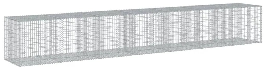 horganyzott vas gabion kosár fedéllel 700 x 100 x 100 cm