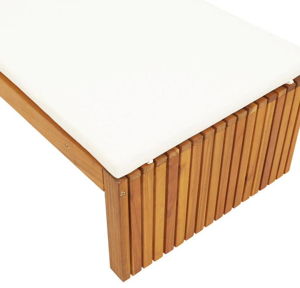 Napágy Párnával 200x55x30 cm Tömör Akácfából