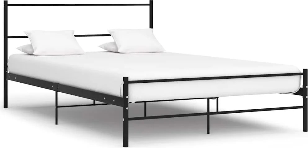 vidaXL fekete fém ágykeret 160 x 200 cm