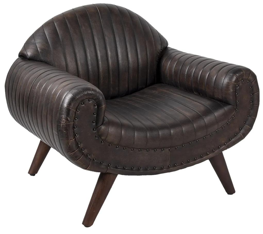 Barna modern design bőr fotel