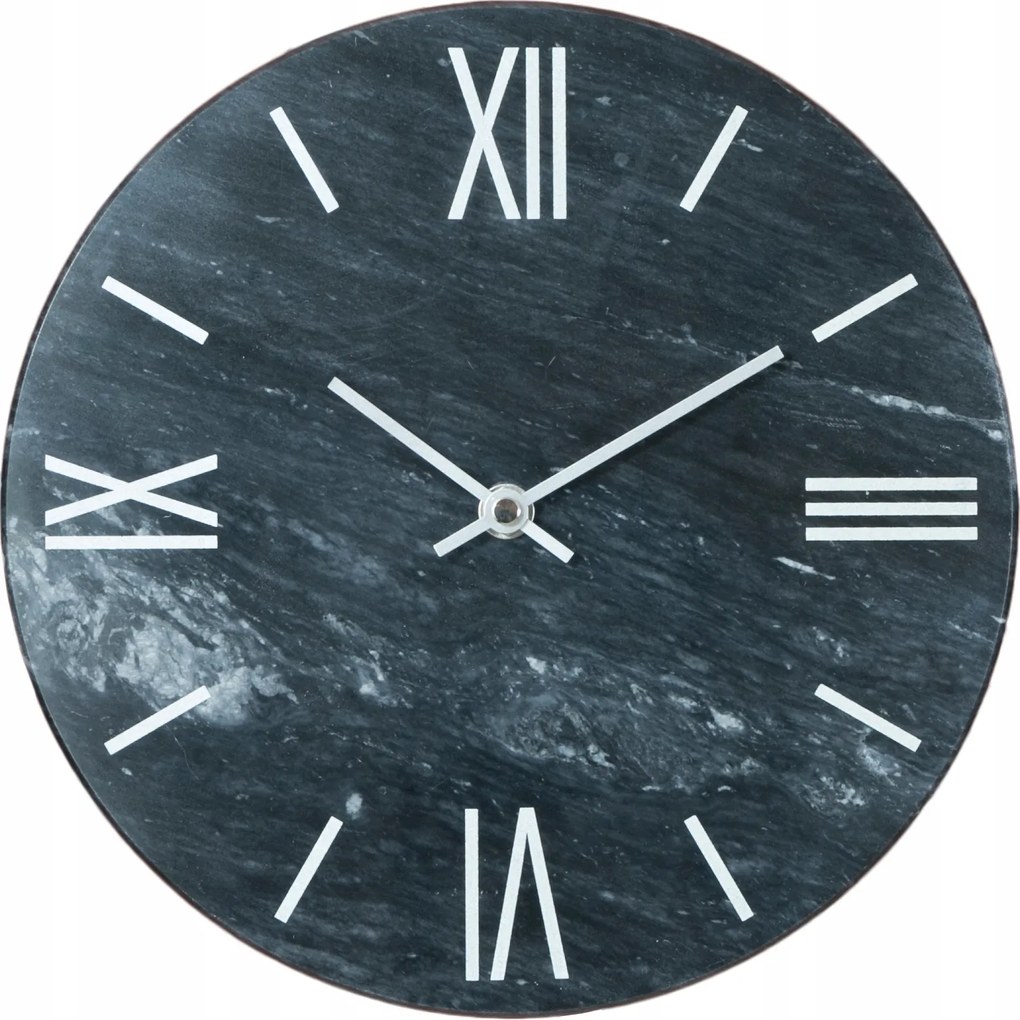 Márvány Óra irodába fekete római átm. 25cm