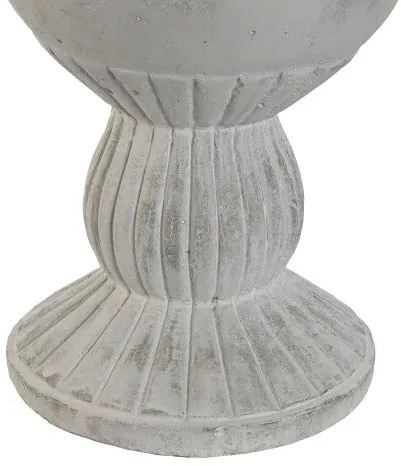 Antikolt szürkés fehér cement kaspó 31x49 cm