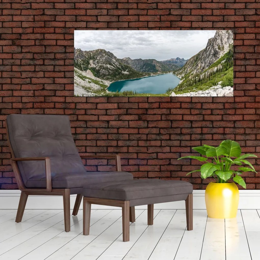 A hegyekben lévő tó képe (120x50 cm)