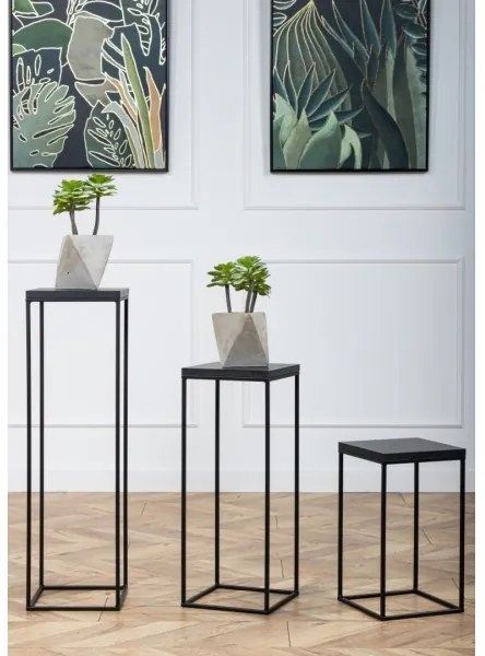 BASICLOFT virágtartó állvány 60x24 cm fekete