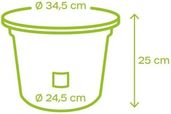Plastia Öntözés nélküli virágcserép Narza átmérő35 cm, csokoládé, 35 cm átmérőjű
