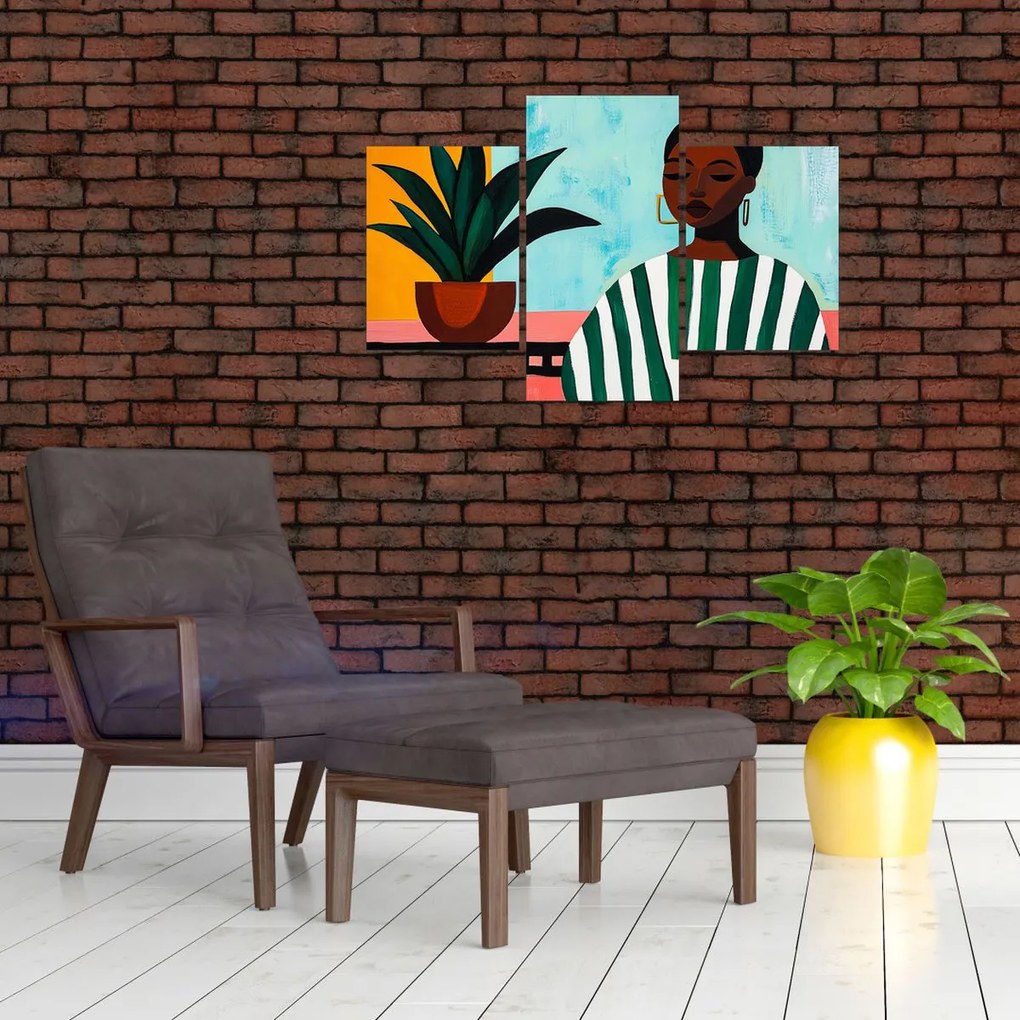 Kép - Nő virággal (90x60 cm)