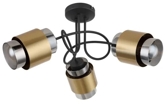 Globo 15560-3D - Felületre szerelhető csillár  MILLEY 3xE27/40W/230V fekete/réz