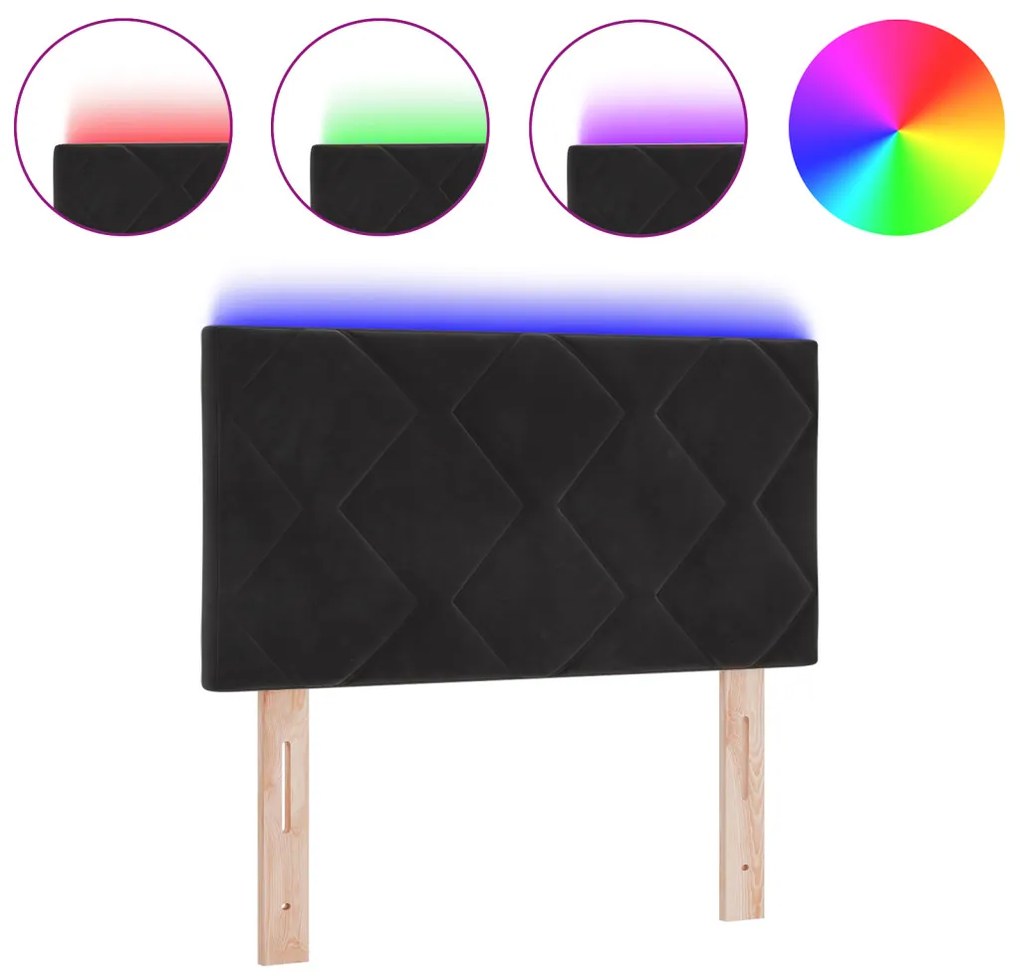 LED Fejtámla LED -es lámpákkal Geometrikus Fekete 80 cm Bársony