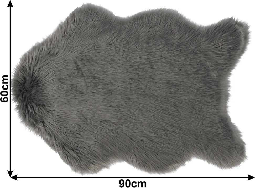 Műszőrme, szürke, 60x90, EBONY TYP 5