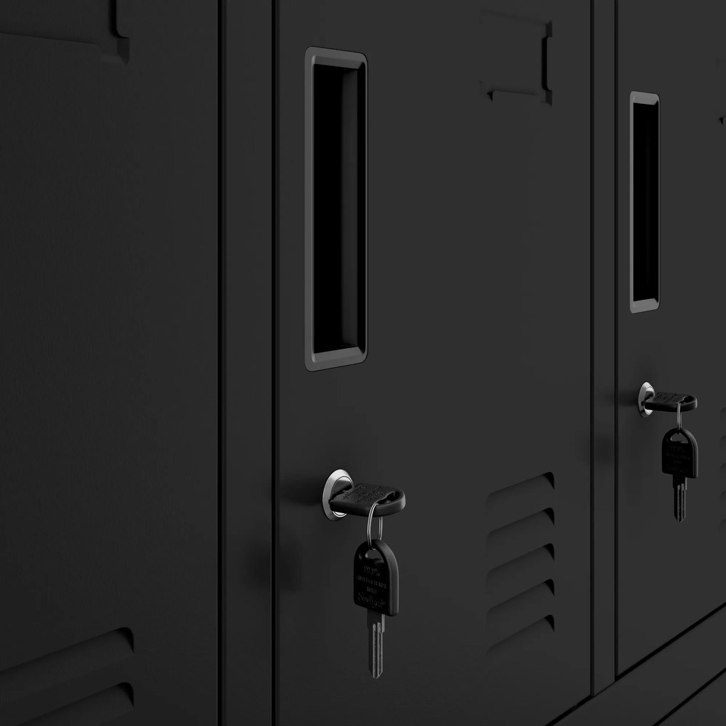 ROBERT fémszekrény 1360 x 1720 x 450 mm, fekete