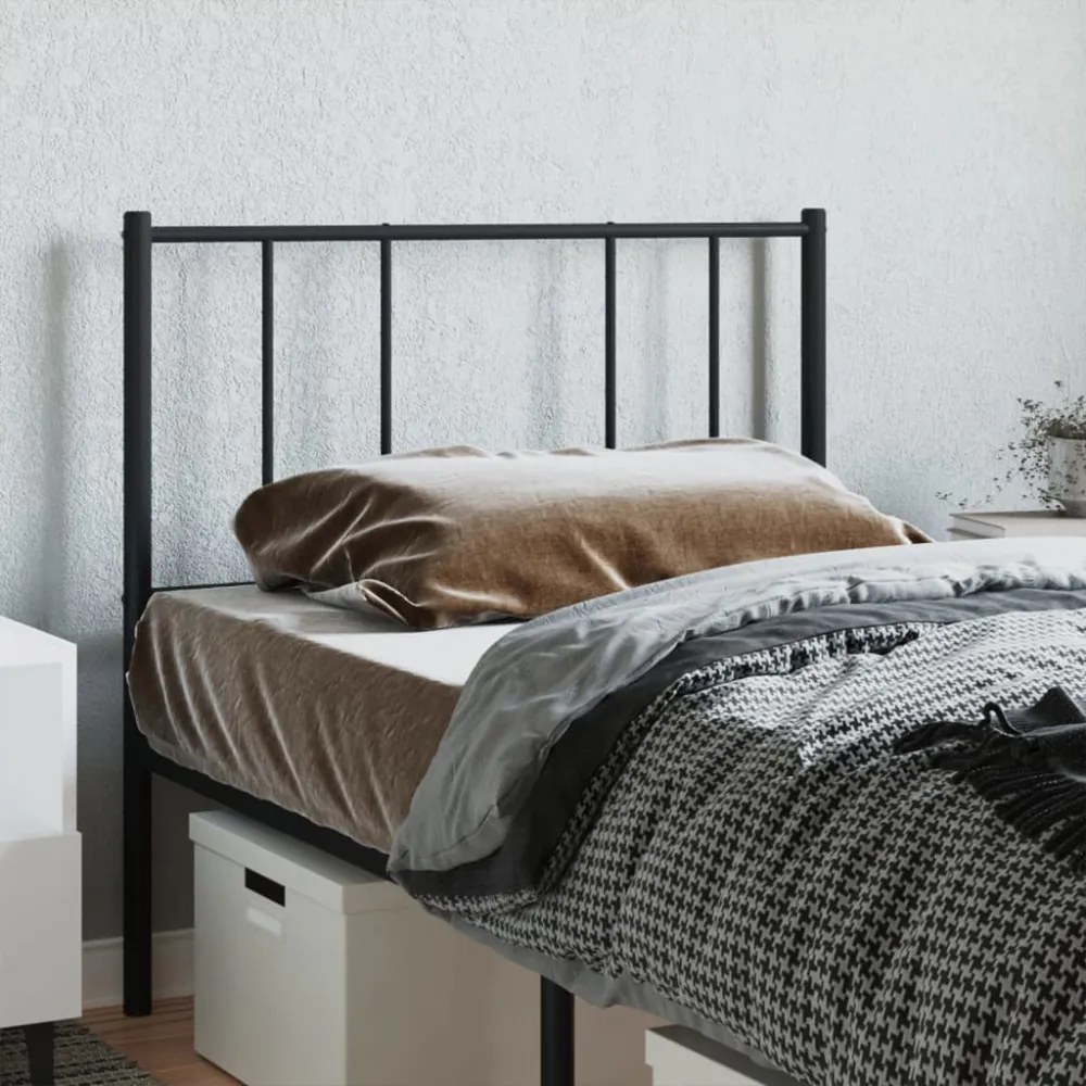 fekete fém fejtámla 75 cm