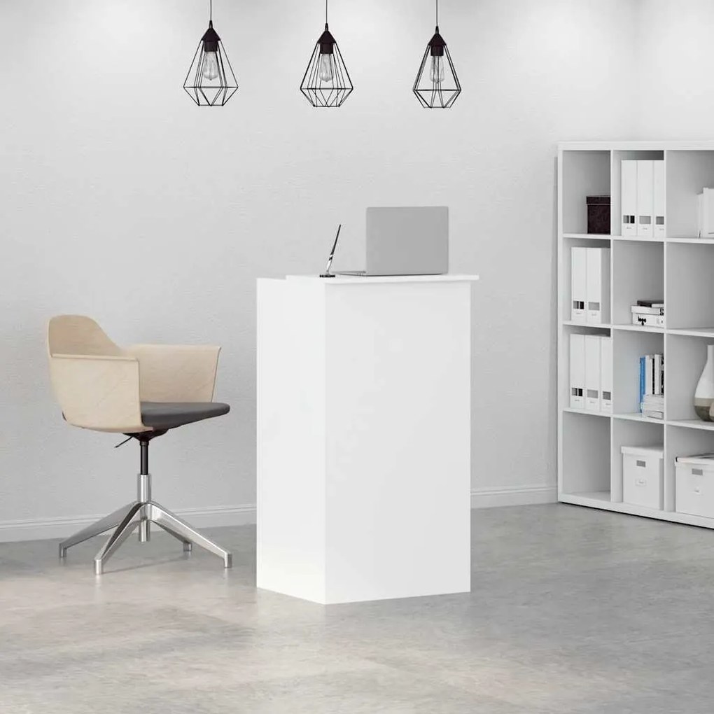 recepciós pult fehér 55x50x103,5 cm szerelt fa