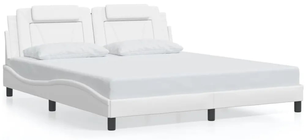 fehér műbőr ágykeret Viana matrac nélkül 180x200 cm