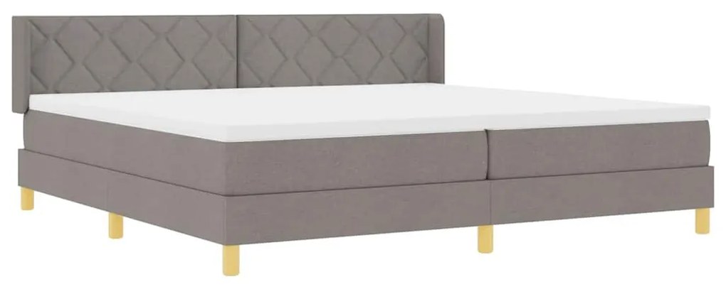 Rugós Ágy matracmal fejtámlával Tópszínű 200 x 200 cm szövet