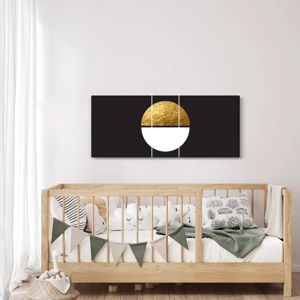 Kép - Absztrakció arany és fekete N⁰1 (120x50 cm)