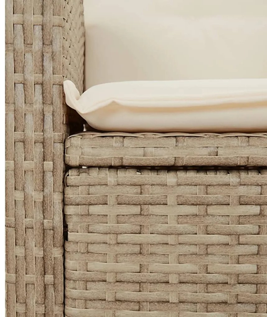 5 részes bézs polyrattan kerti étkezőgarnitúra párnákkal