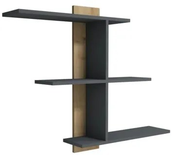 Fali polc BAHRO 90x111 cm antracit/barna