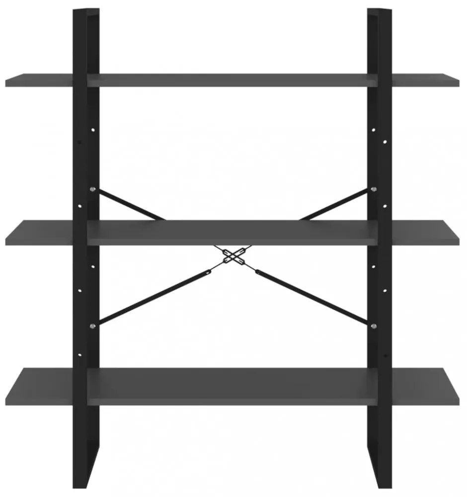 szürke forgácslap könyvszekrény 100 x 30 x 105 cm