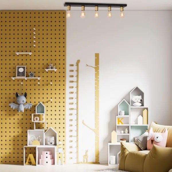 Spotlámpa FILO 5xE27/60W/230V fekete/arany