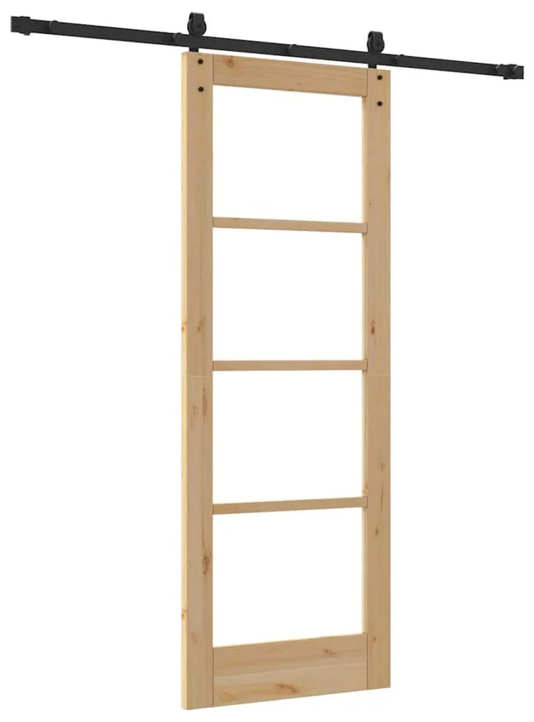 Egyszerű Csúszó Ajtó Barna 73.5 x 198.5 cm Fa és fém