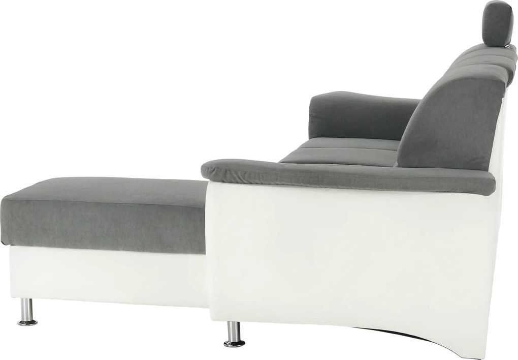 Kissarok, textilbőr fehér/szövet szürke, jobbos, SANTIAGO