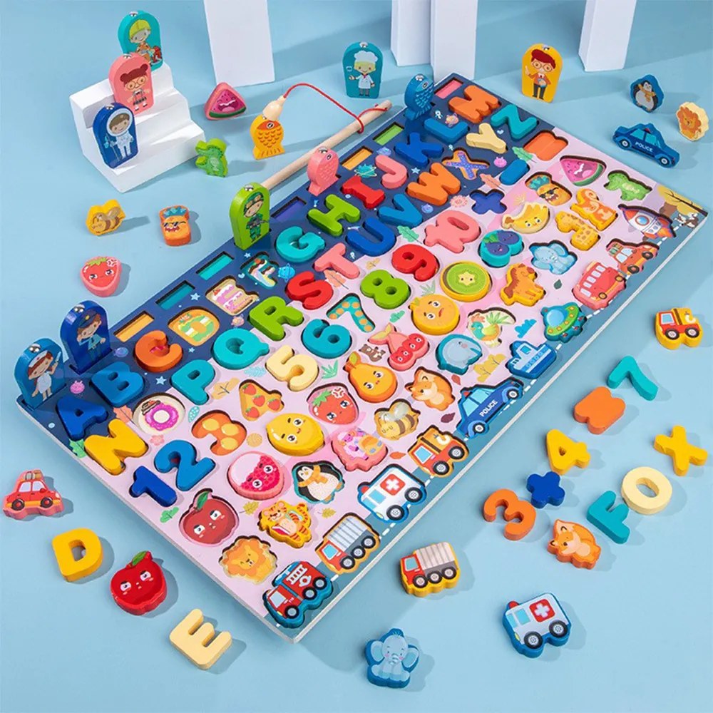 6 az 1-ben formabeillesztő és oktató Montessori fajáték