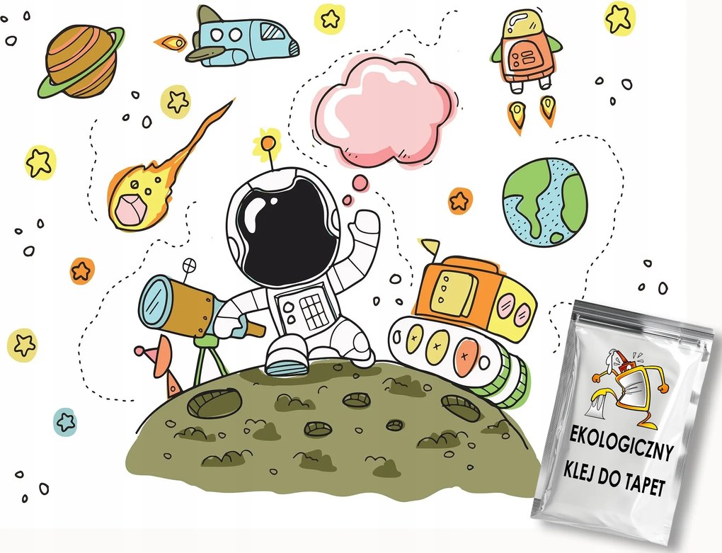 Fotótapéta Flizelina Gyerekek Űrhajós Űr Bolygók Rakéta 250x175 ragasztó