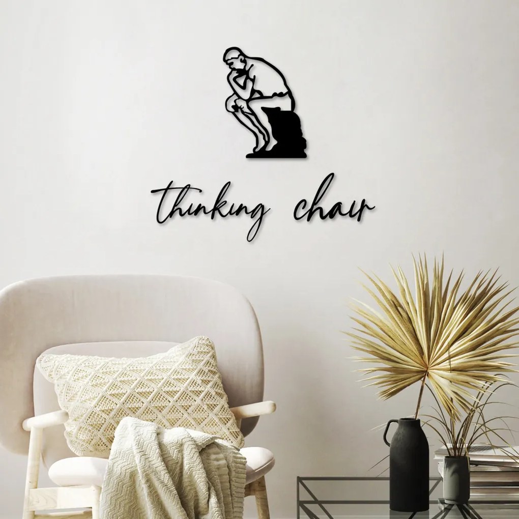 Thinking fém faldekoráció, 20×28 cm