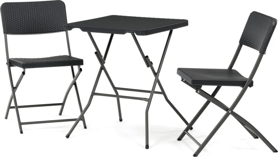 Kerti bútor szett 1+2, műanyag, szürke, AZS-L2161 GREY