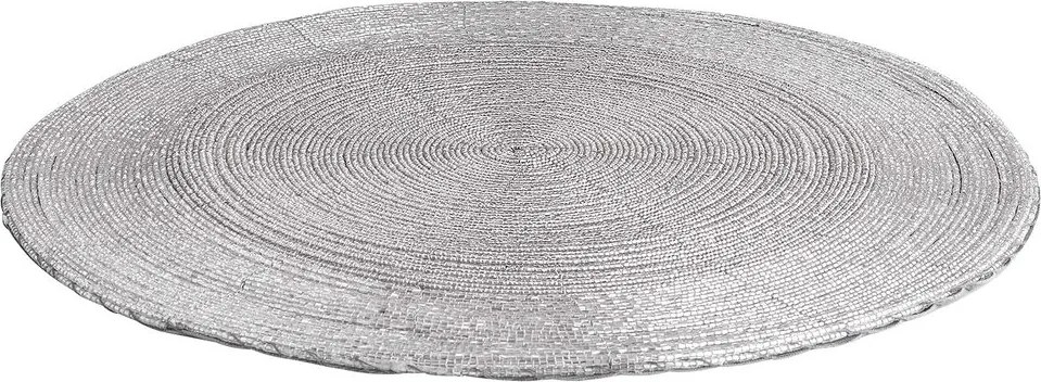 SHINE ON étkezési alátét gyöngyökkel, ezüst Ø35cm