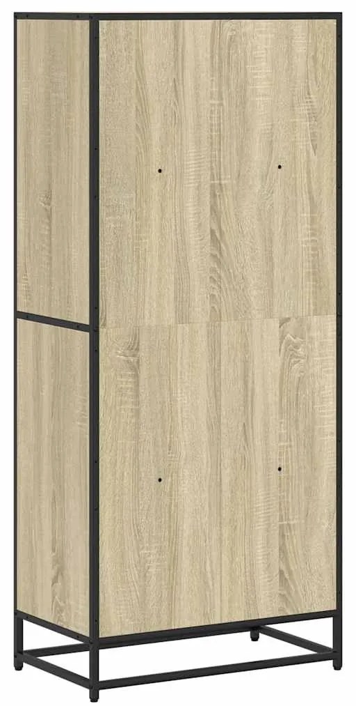 sonoma tölgy színű szerelt fa könyvszekrény 60 x 35 x 139 cm