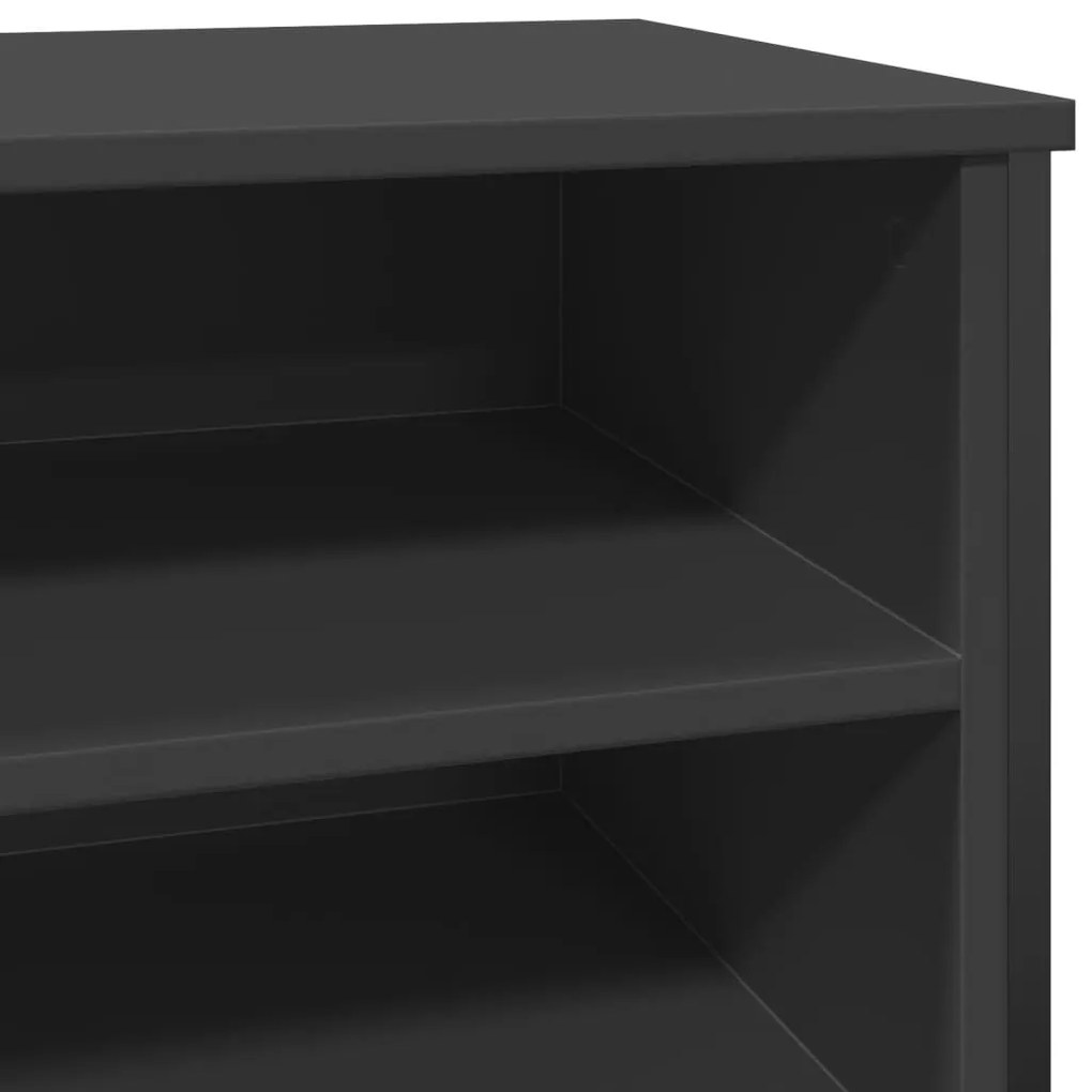 fekete szerelt fa cipőszekrény 80 x 38 x 78 cm