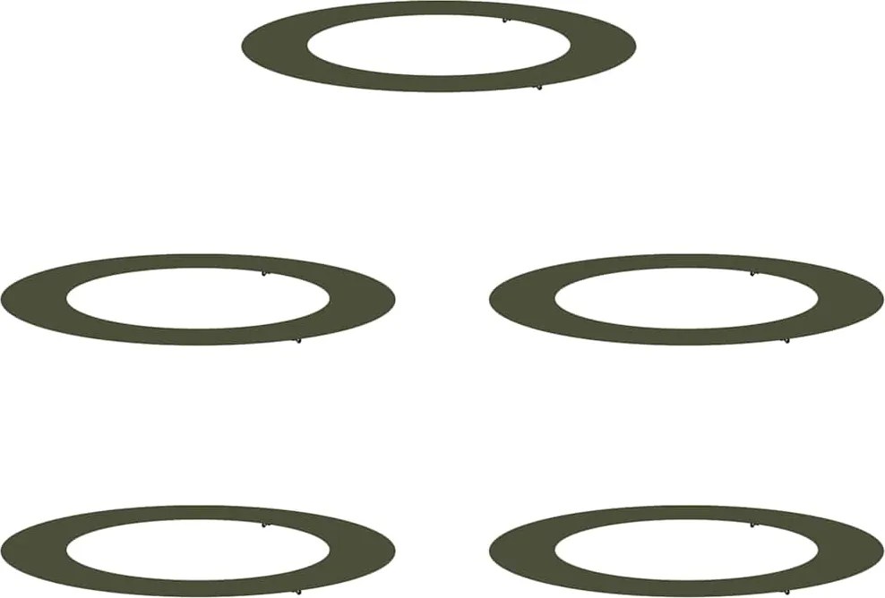 vidaXL Alkalmas lapos fa gyűrűkhez 5 pcs Oliva zöld Ø60 / 90 cm Acél