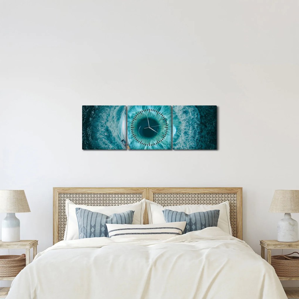 Tenger hajóval képe (órával) (90x30 cm)