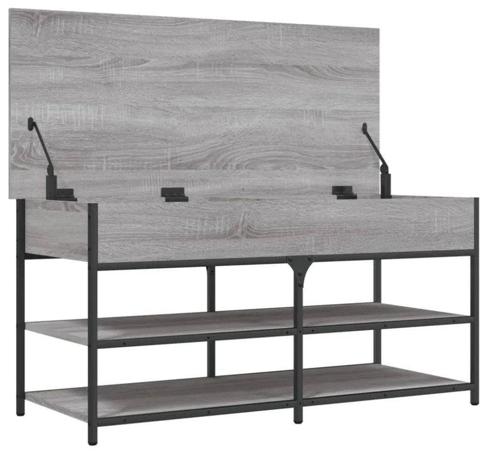 szürke sonoma színű szerelt fa cipőpolc 100 x 42,5 x 50 cm